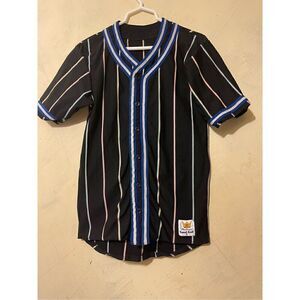 ￼Vintage MacGregor Sand-Knit Multi Color Striped Baseball Jersey Sz S